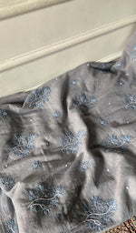 将图像加载到图库查看器中， Women's Lakhnavi Handcrafted Mul Chanderi Unstitched Chikankari Full Suit- HONC0354632