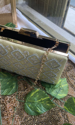 Load image into Gallery viewer, Beige Chikankari Embroidered Clutch - HONC0313605
