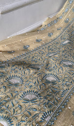 Women's Lakhnavi Handcrafted Mul Chanderi Semi - Stitched Kurta And Dupatta Set - HONC0376015