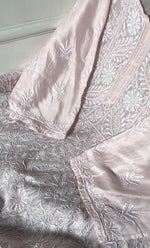 Load image into Gallery viewer, Women&#39;s Lakhnavi Handcrafted Chanderi Silk Semi - Stitched Kurta And Dupatta Set - HONC0312994
