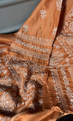将图像加载到图库查看器中， Women&#39;s Lakhnavi Handcrafted Chanderi Silk  Semi - Stitched Kurta And Dupatta Set - HONC0284758
