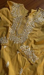 Load image into Gallery viewer, Women&#39;s Lucknowi Handcrafted Cotton Chikankari Kurti - HONC0300987
