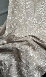 将图像加载到图库查看器中， Women&#39;s Lakhnavi Handcrafted Munga Silk Chikankari Kurta And Dupatta Set- HONC0280927
