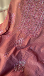 Load image into Gallery viewer, Women&#39;s Lakhnavi Handcrafted Tissue Chanderi Chikankari Suit Material - HONC0275985
