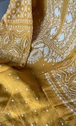 Load image into Gallery viewer, Women&#39;s Lakhnavi Handcrafted Tissue Chanderi Semi - Stitched Kurta And Dupatta Set - HONC0285732
