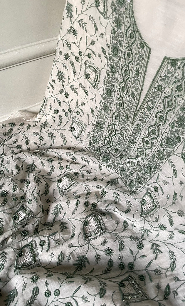 Titlee Women's Lakhnavi Handcrafted Unstitched Mul Chanderi Kurta And Dupatta Set - HONC0260939