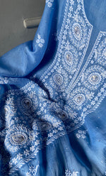 Load image into Gallery viewer, Women&#39;s Lakhnavi Handcrafted Pure Organza Chikankari Unstitched Kurta And Dupatta Set- HONC0309609
