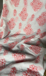 Load image into Gallery viewer, Women&#39;s Lakhnavi Handcrafted Kota Cotton Chikankari Unstitched Kurti Fabric - HONC0239921
