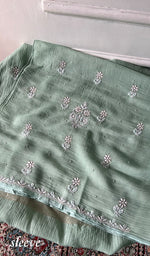 Load image into Gallery viewer, Women's Lakhnavi Handcrafted Mul Chanderi Unstitched Kurta And Dupatta Set - HONC0374455