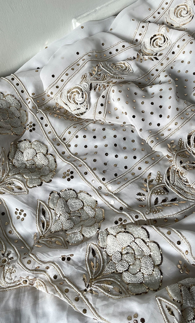 Women's Lucknowi Handcrafted Viscose Georgette Chikankari Kurta and Dupatta Set- HONC0328894