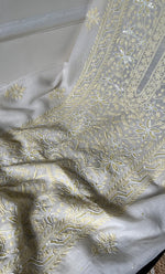 将图像加载到图库查看器中， Women&#39;s Lakhnavi Handcrafted Mul Chanderi Unstitched Kurta And Dupatta Set - HONC0300412

