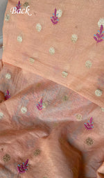 Load image into Gallery viewer, Women's Lakhnavi Handcrafted Mul Chanderi Unstitched Chikankari Full Suit - HONC0352034