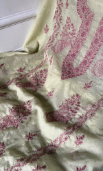 Load image into Gallery viewer, Women's Lakhnavi Handcrafted Mul Chanderi Unstitched Chikankari Full Suit Material - HONC0326123