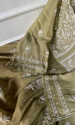 Load image into Gallery viewer, Women&#39;s Lakhnavi Handcrafted Mul Chanderi Semi - Stitched Kurta And Dupatta Set - HONC0309524

