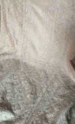 Load image into Gallery viewer, Lucknowi Handcrafted Chanderi Silk Chikankari Unstitched Men's Kurta Fabric - HONC0306347