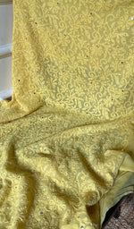 Load image into Gallery viewer, Women&#39;s Lakhnavi Handcrafted Viscose Georgette Chikankari Unstitched Kurti Fabric - HONC0206911
