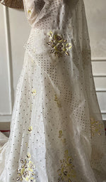 Load image into Gallery viewer, Women's Lakhnavi Handcrafted Bridal Pure Organza Silk Chikankari Lehenga Set - HONC0360858