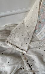 Load image into Gallery viewer, Women&#39;s Lakhnavi Handcrafted Mul Chanderi Semi - Stitched Kurta And Dupatta Set- HONC0316297
