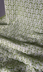 将图像加载到图库查看器中， Women&#39;s Lakhnavi Handcrafted Unstitched Faux-Georgette Chikankari Suit Material - HONC0277954
