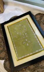Load image into Gallery viewer, Handcrafted Chikankari Embroidered Frame (10 Inch, Green) - HONC0310988
