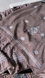 Load image into Gallery viewer, Mihi Pure Mul Chanderi Chikankari 3 Pc Unstitched Suit Set