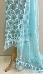 Load image into Gallery viewer, Women&#39;s Lucknowi Handcrafted Faux-Georgette Chikankari Suit Material - HONC0194847
