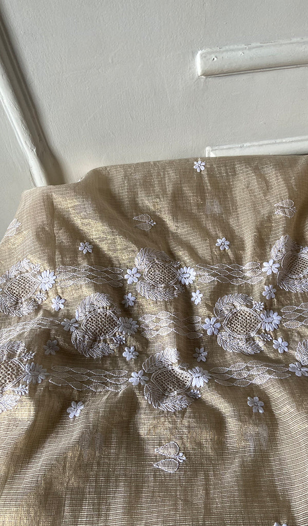 Naaz Women's Lucknowi Handcrafted Kota Chanderi Chikankari Kurta And Dupatta Set - HONC0314066