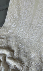 Load image into Gallery viewer, Women&#39;s Lakhnavi Handcrafted Pure Silk Georgette Chikankari Kurta And Dupatta Set- HONC0258090
