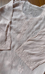 Load image into Gallery viewer, Safiya Women&#39;s Lakhnavi Handcrafted Viscose Georgette Chikankari Kurti - HONC0267353
