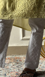 Load image into Gallery viewer, Women's Lucknowi Handcrafted Cotton Chikankari Pant - HONC0346714