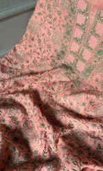 Load image into Gallery viewer, Women&#39;s Lakhnavi Handcrafted Mul Chanderi Unstitched Kurta And Dupatta Set- HONC0280887

