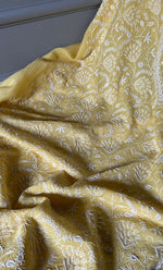 Load image into Gallery viewer, Women&#39;s Lakhnavi Handcrafted Maheshwari Mul Chanderi Unstitched Kurta And Dupatta Set - HONC0286687
