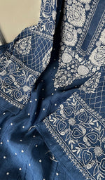 将图像加载到图库查看器中， Maira Women's Lakhnavi Handcrafted Mul Chanderi Semi - Stitched Anarkali And Dupatta Set - HONC0264338