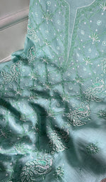 将图像加载到图库查看器中， Women&#39;s Lakhnavi Handcrafted Mul Chanderi Unstitched Kurta And Dupatta Set - HONC0282824

