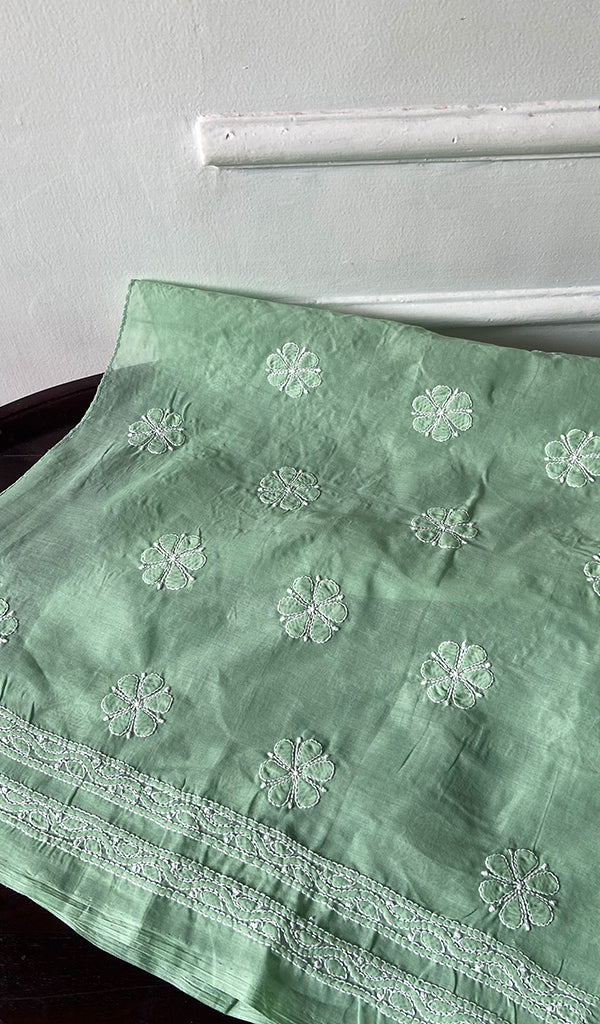 Women's Lakhnavi Handcrafted Cotton Chikankari Unstitched Kurti Fabric - HONC0367473