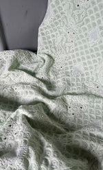 Load image into Gallery viewer, Women&#39;s Lakhnavi Handcrafted Unstitched Cotton Chikankari Suit Material - HONC0264449
