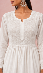 Women's Lucknowi Handcrafted Cotton Chikankari Kurti - HONC0220760