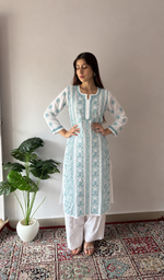 Women's Lucknowi Handcrafted Cotton Chikankari Kurti- HONC392426