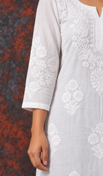 Women's Lucknowi Handcrafted Modal Cotton Chikankari Kurti - HONC0220775