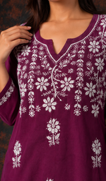 Women's Lucknowi Handcrafted Cotton Chikankari Kurti- HONC01603820