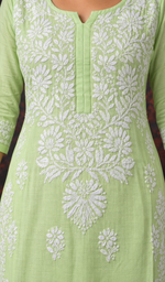 Women's Lucknowi Handcrafted Cotton Chikankari Kurti- HONC0392355