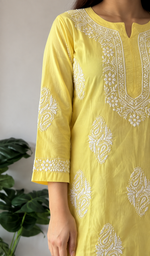 Women's Lucknowi Handcrafted Cotton Chikankari Kurti- HONC0160382