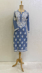 Load image into Gallery viewer, Women&#39;s Lucknowi Printed Handcrafted Cotton Chikankari Kurti - HONC0130550
