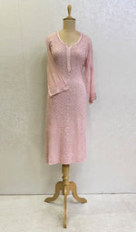 Load image into Gallery viewer, Women&#39;s Lakhnavi Handcrafted Viscose Georgette Chikankari Kurti - HONC0118310
