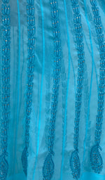 将图像加载到图库查看器中， Women&#39;s Lakhnavi Handcrafted Turquoise Faux-Georgette Chikankari Anarkali Dress - NC0852
