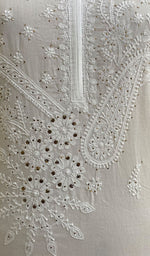 Load image into Gallery viewer, Women&#39;s Lakhnavi Handcrafted White Cotton Chikankari Kurti - NC071267