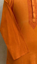 Load image into Gallery viewer, Men&#39;s Lucknowi Handcrafted Cotton Chikankari Kurta - HONC021638
