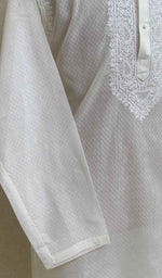 Load image into Gallery viewer, Men&#39;s Lucknowi Handcrafted Cotton Chikankari Kurta - HONC021585
