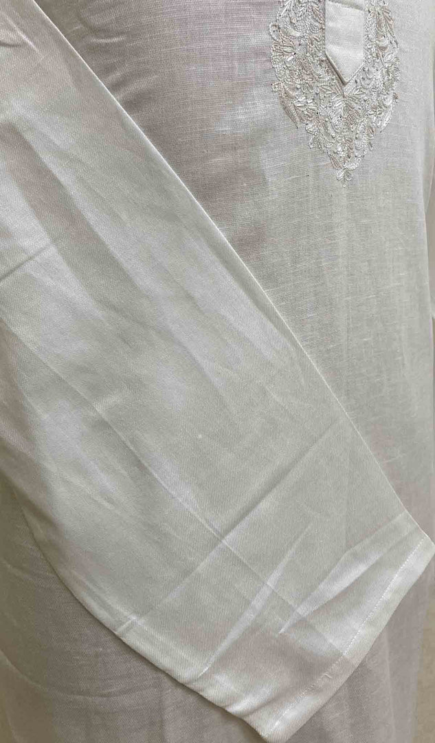 Men's Lucknowi Handcrafted Cotton Chikankari Kurta - HONC021607