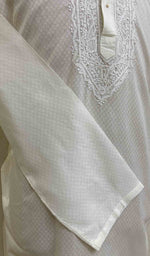 Load image into Gallery viewer, Men&#39;s Lucknowi Handcrafted Cotton Chikankari Kurta - HONC021589